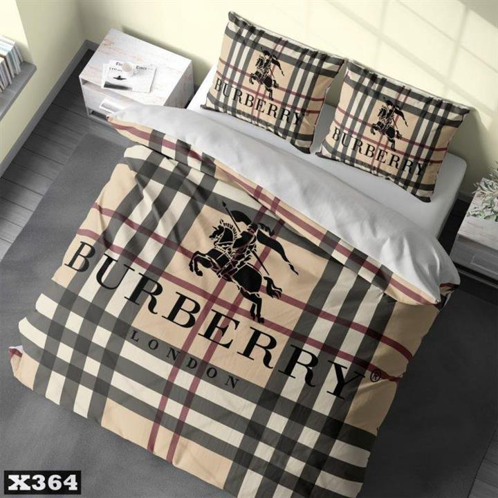 سرویس رو تختی میکرو تترون سه بعدی،دو نفره،بزرگسال،طرح باربِر(Burberry)،مناسب تخت160